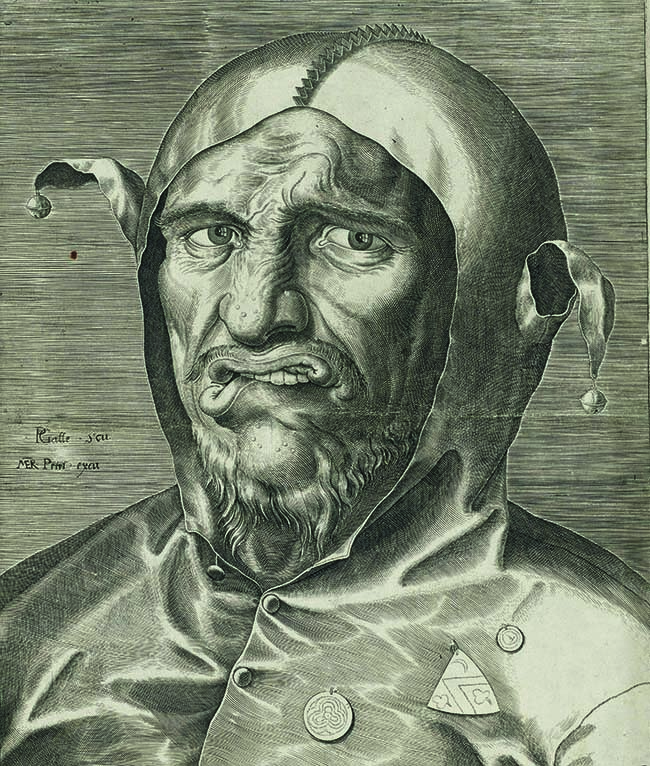 Philips Galle (1537-1612): Kopf eines Narren, um 1560, Kupferstich-Kabinett, Staatliche Kunstsammlungen Dresden