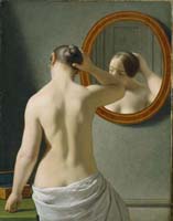 Christopher Wilhelm Eckersberg (1783-1853), Weiblicher Rückenakt vor einem Spiegel, 1841, © Sammlung Hirschsprung, Kopenhagen